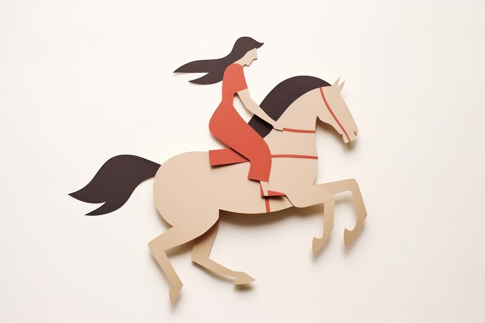 Woman riding horse animal mammal art.