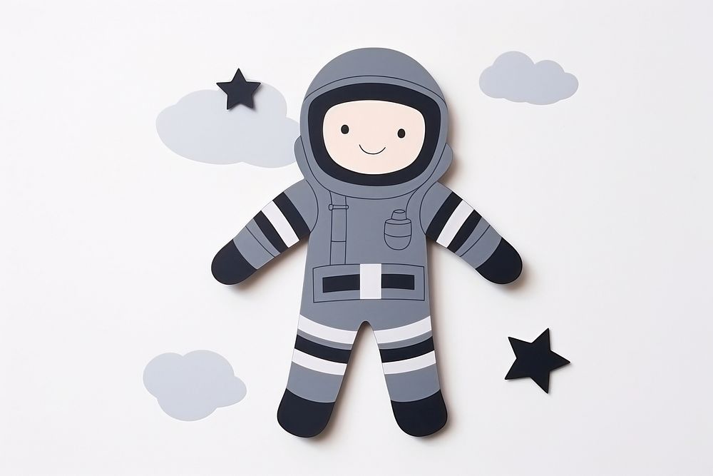 Astronant in a dark night cute toy representation.