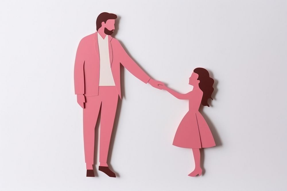 Man holding a daughter gray background representation togetherness.