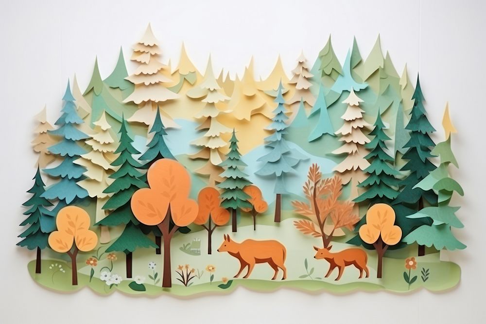 Wild forest craft art representation.