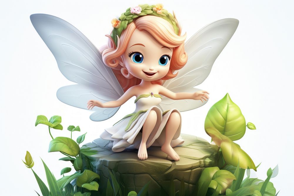 Happy fairy statue cute toy representation.