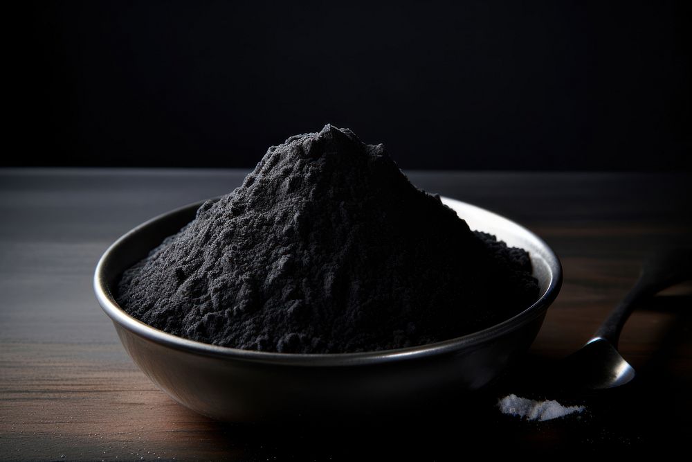 Powder in black food ingredient freshness.