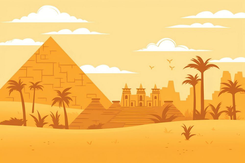 Egypt illustration architecture building outdoors.