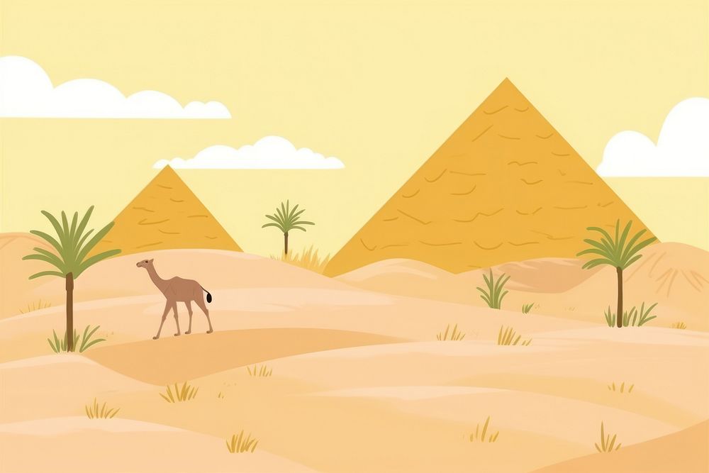 Egypt illustration outdoors cartoon desert.