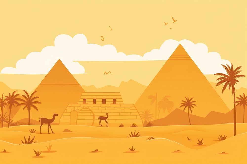 Egypt illustration architecture outdoors pyramid.