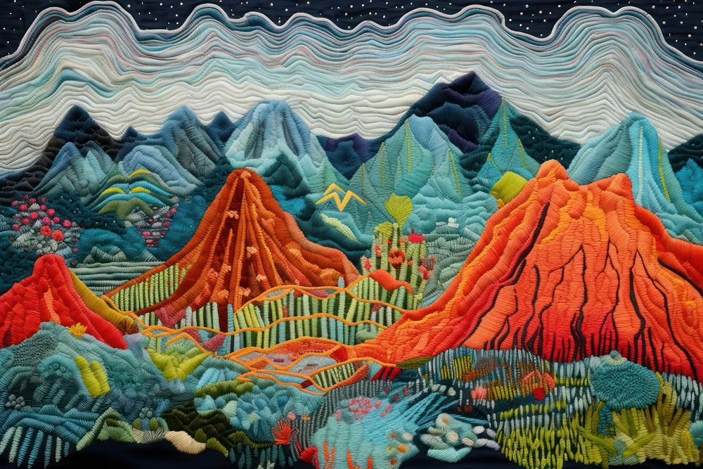 New Zealand art embroidery painting.