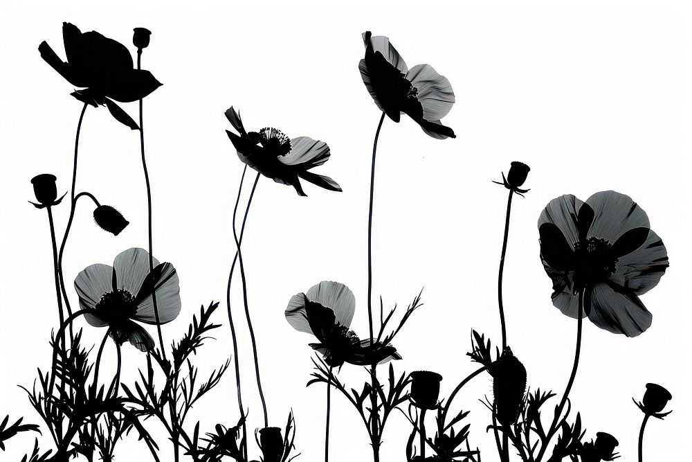 Flowers silhouette outdoors nature.