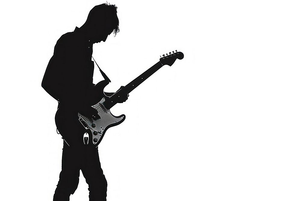 Guitar silhouette musician adult.