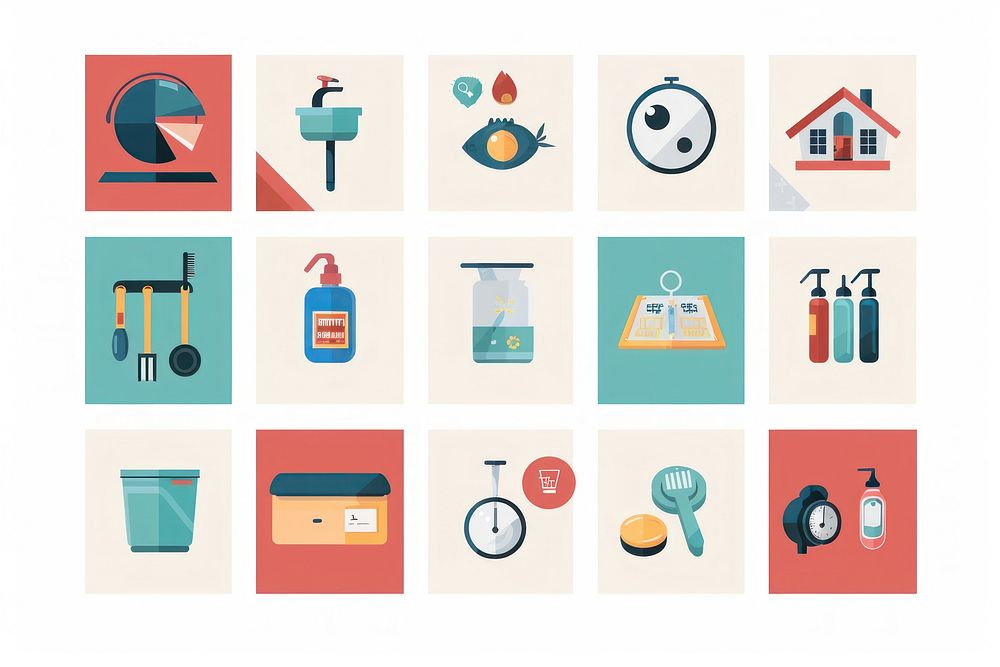 Homecare Services Collection Icons Set Vector medication variation letterbox.
