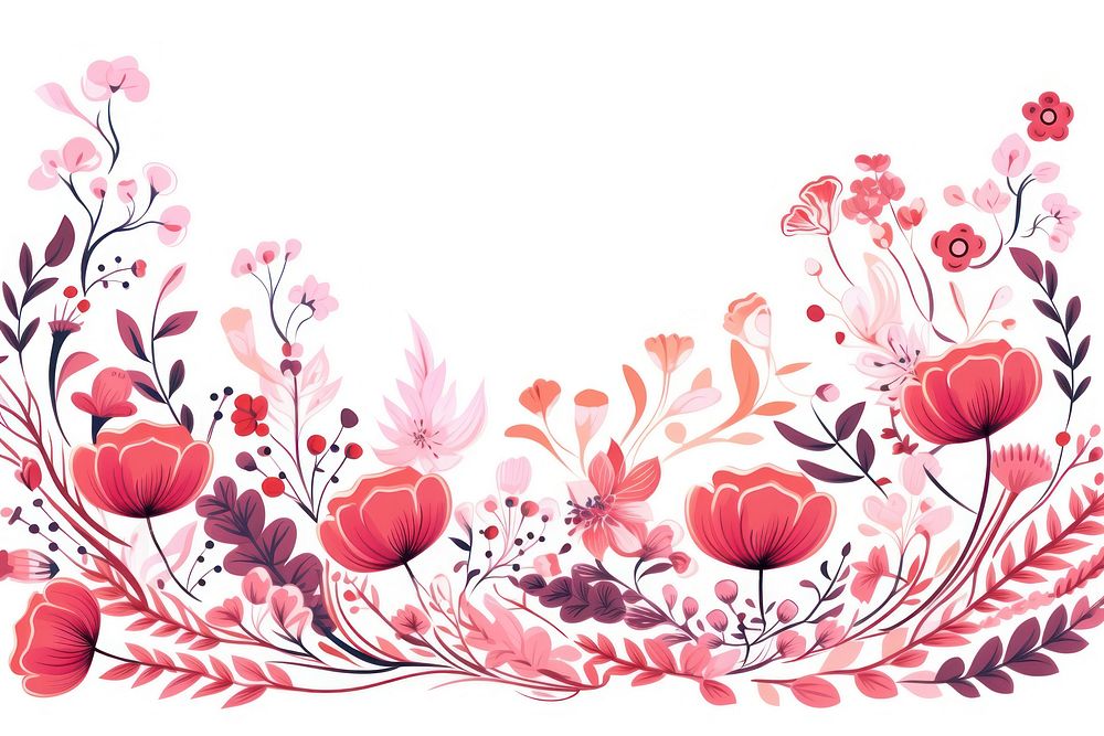 Floral border Risograph style backgrounds pattern flower.