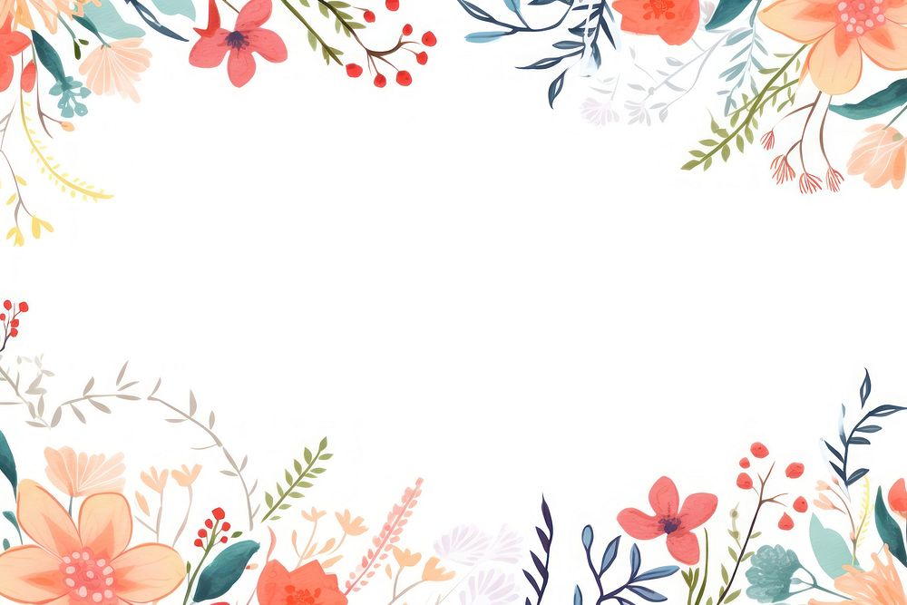 Floral border Risograph style backgrounds pattern flower.