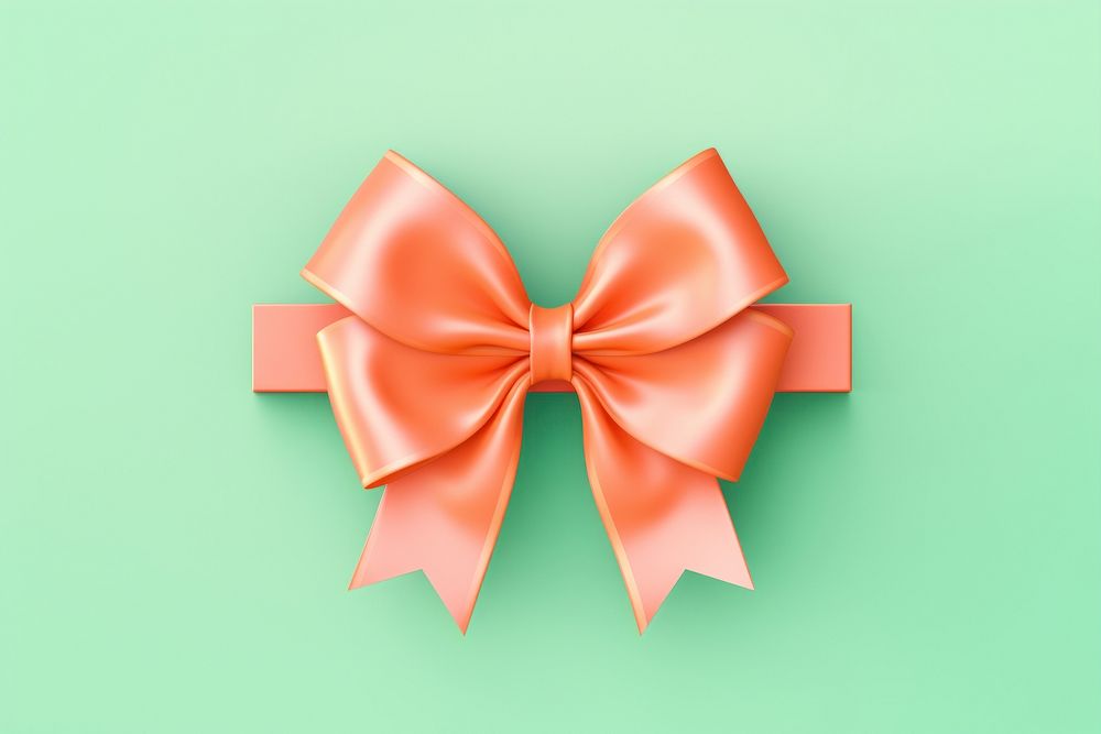 Pink gift with bright orange bow ribbon green plant.