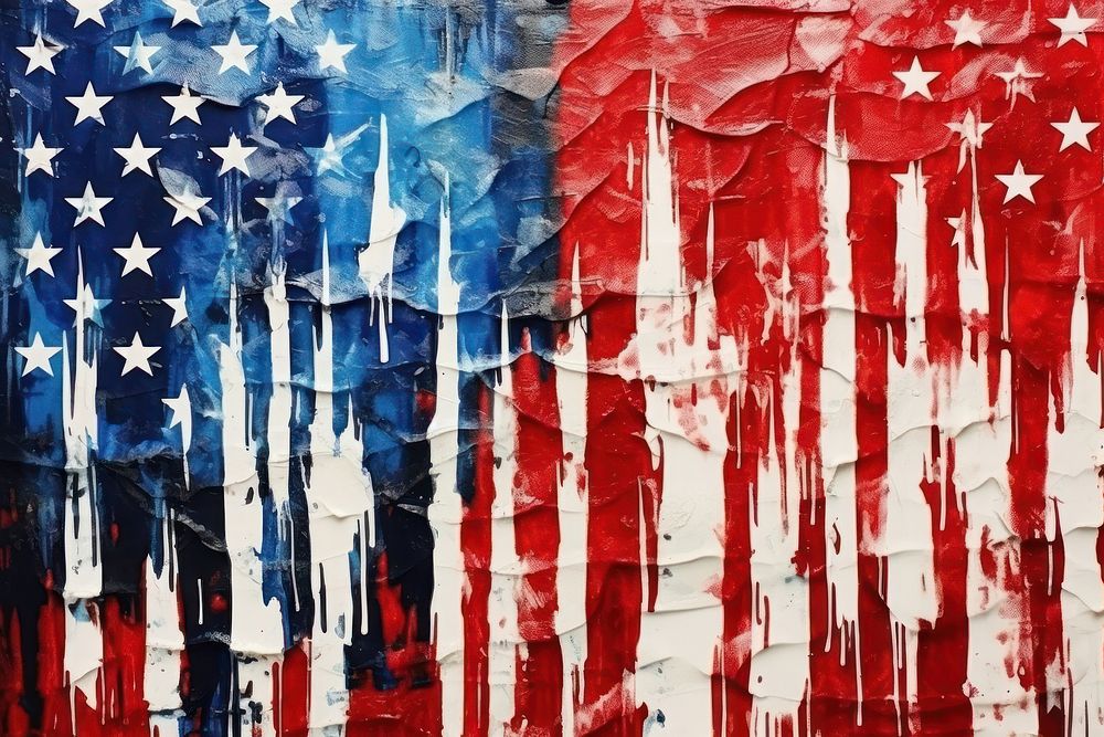 4th of July abstract flag art.