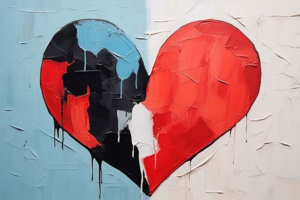 Abstract heart ripped couples paper backgrounds creativity graffiti.