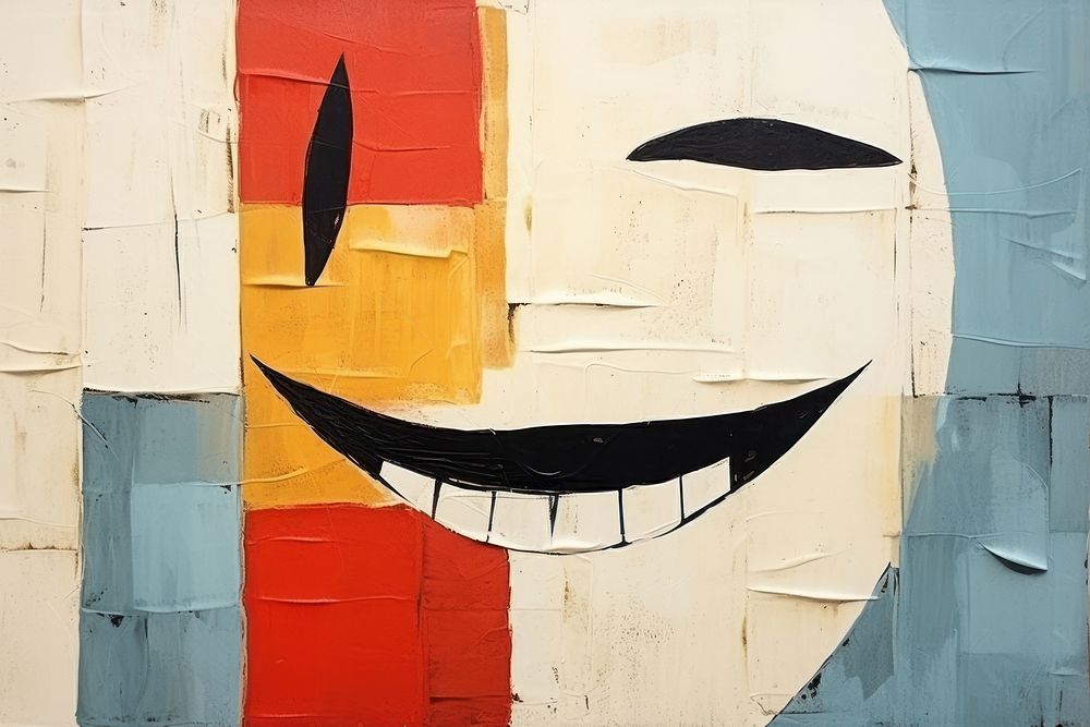 Smiling face art painting anthropomorphic.