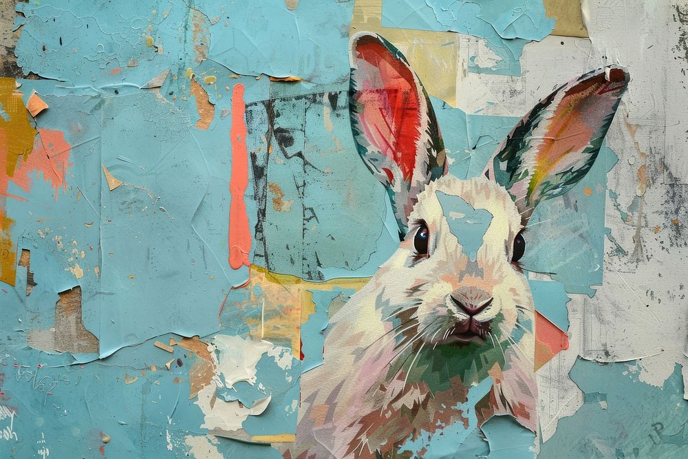 Rabbit art painting animal.