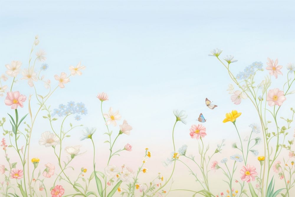 Summer flower border backgrounds outdoors painting.