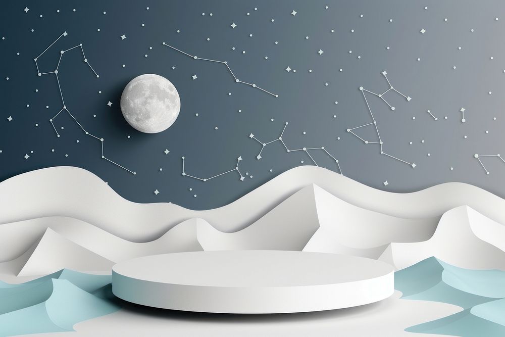 Astrology with podium backdrop astronomy nature moon.
