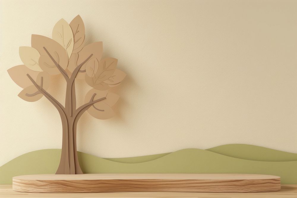 Oak with podium backdrop art wood wall.