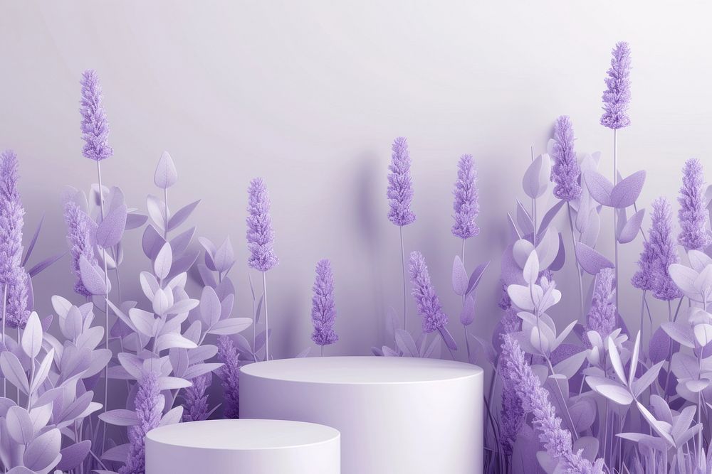 Lavender podium backdrop flower purple lilac.