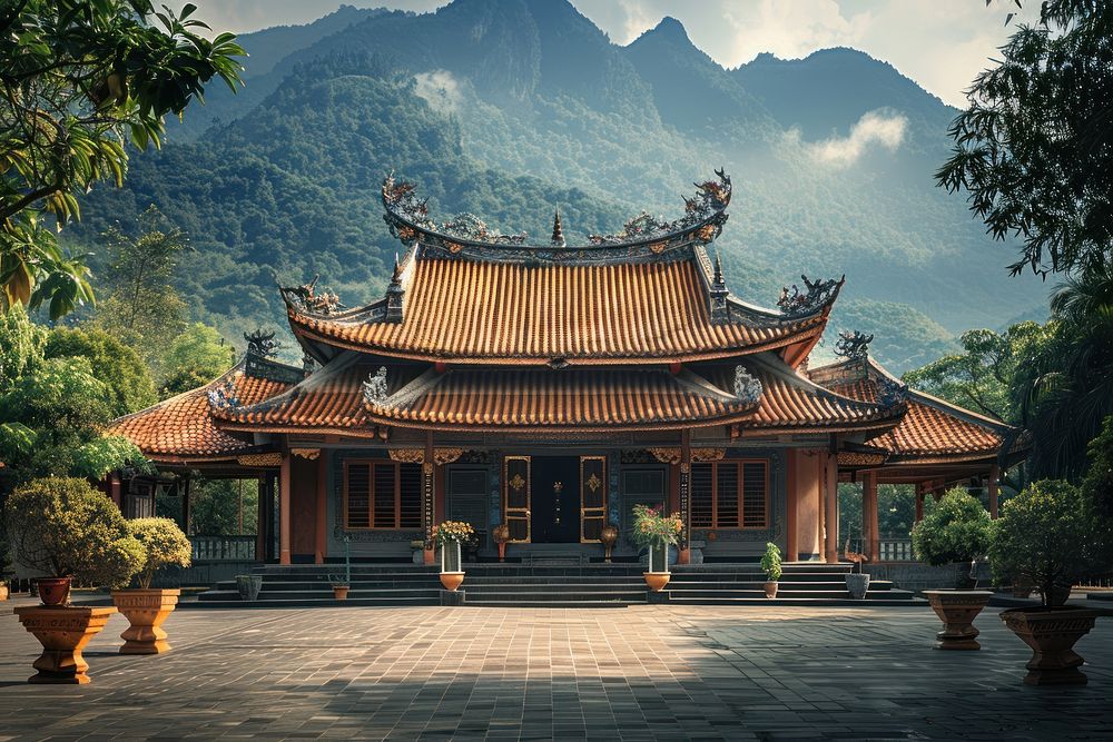 Photo of temple architecture building mansion.