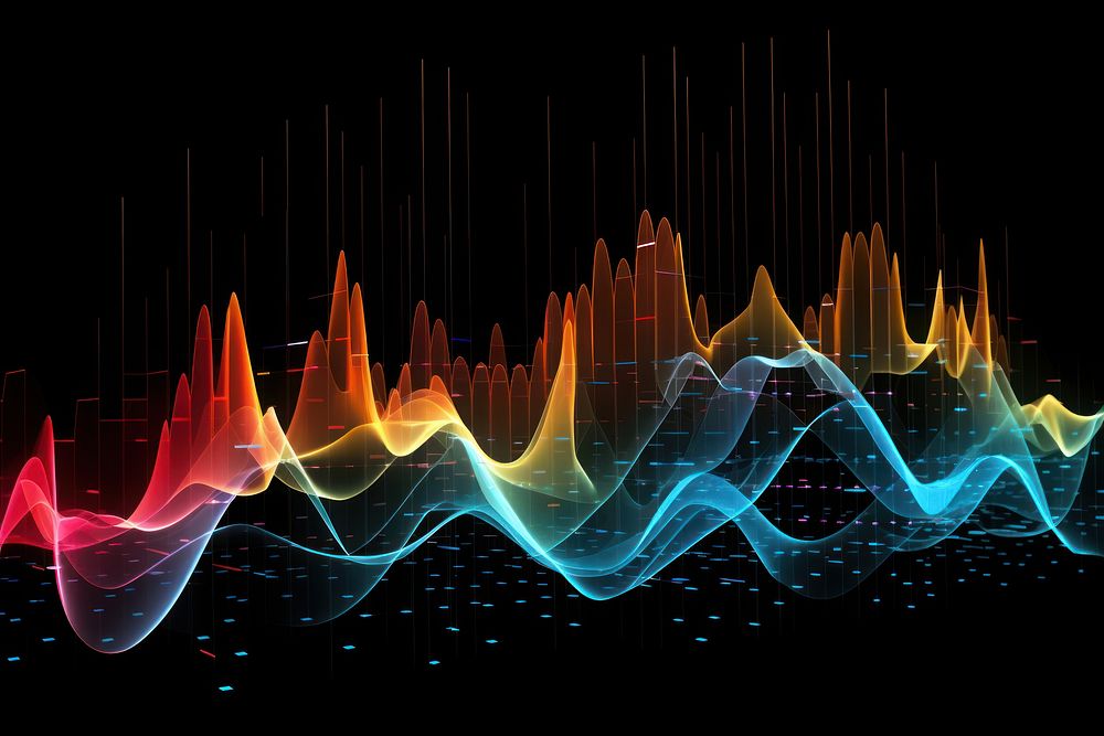 Various sound waves backgrounds outdoors graphics.