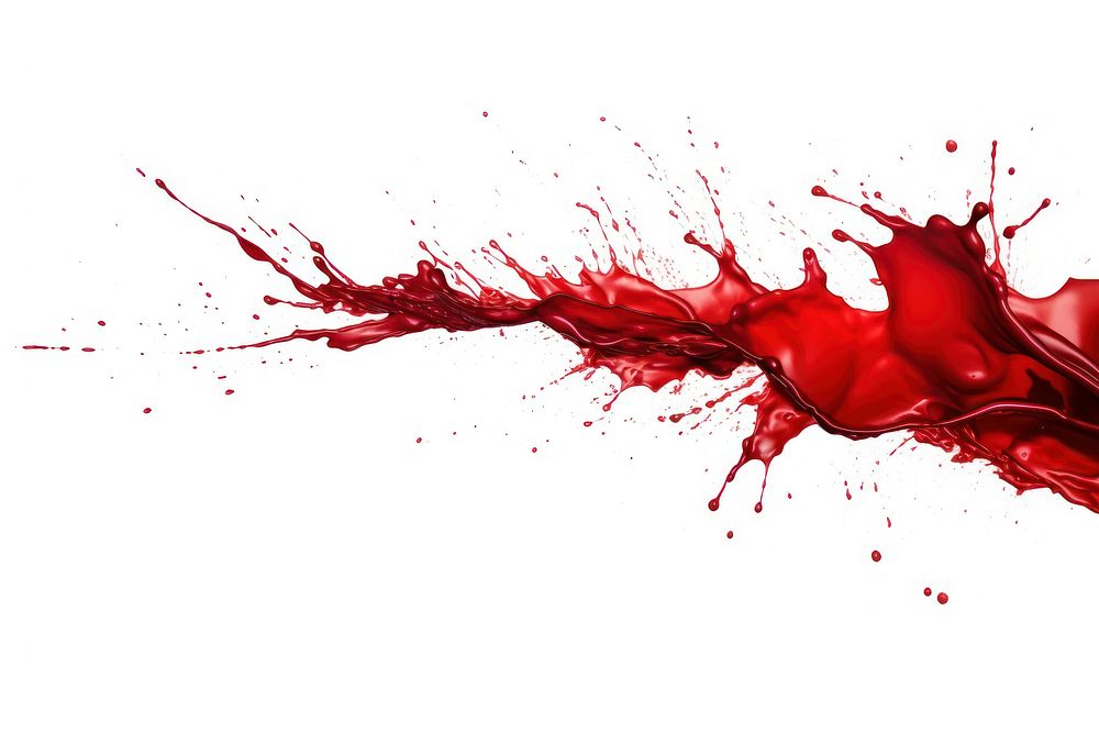 Blood red white background splattered.