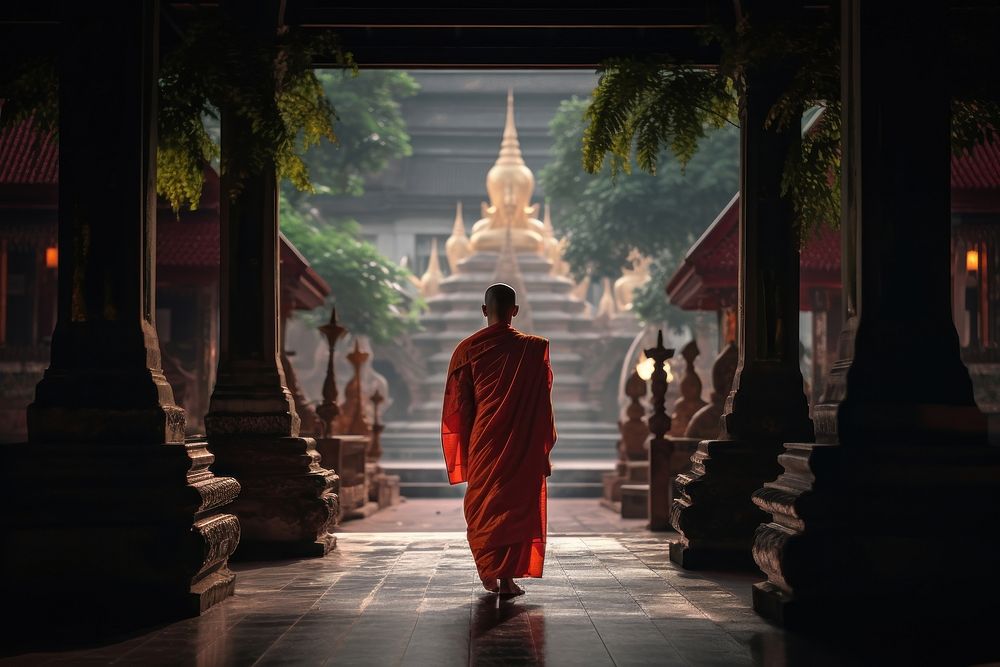 Thai temple monk adult spirituality.