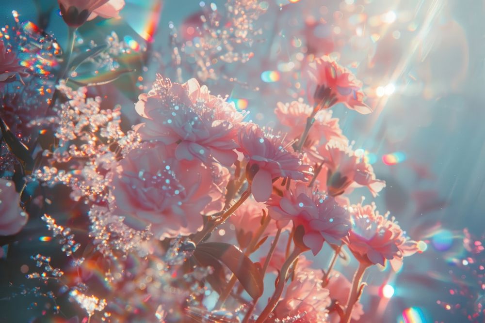 Pink flowers photo backgrounds sunlight outdoors.