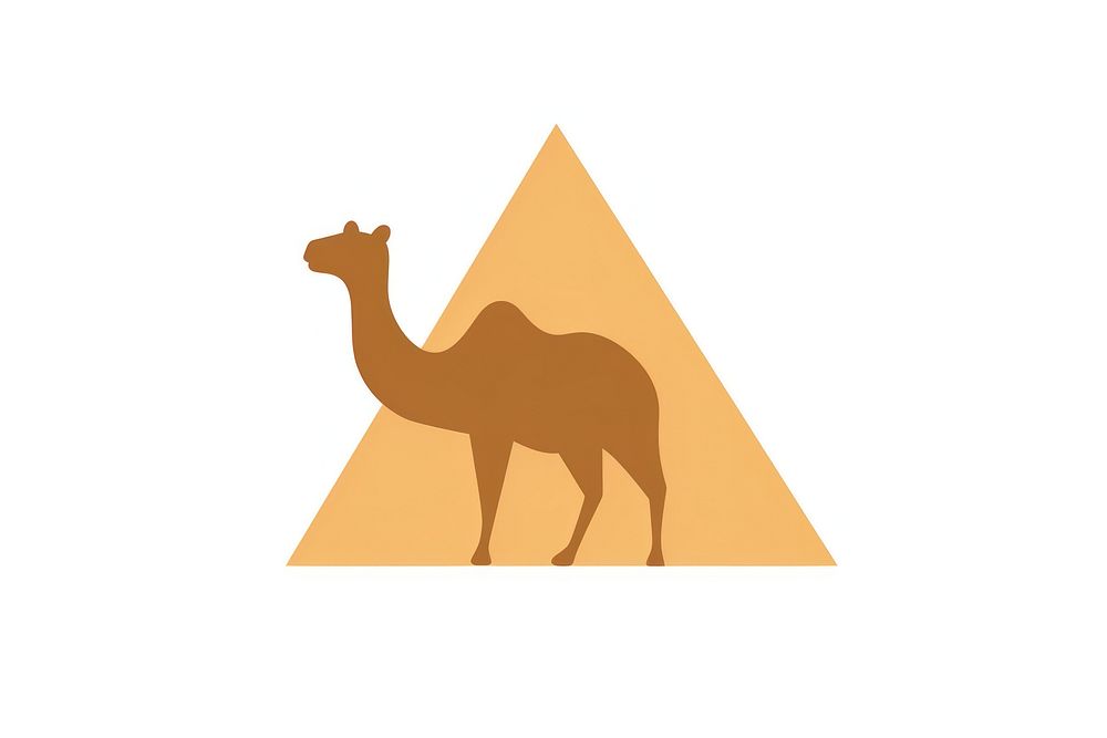 Pyramid and camel logo mammal kangaroo triangle.