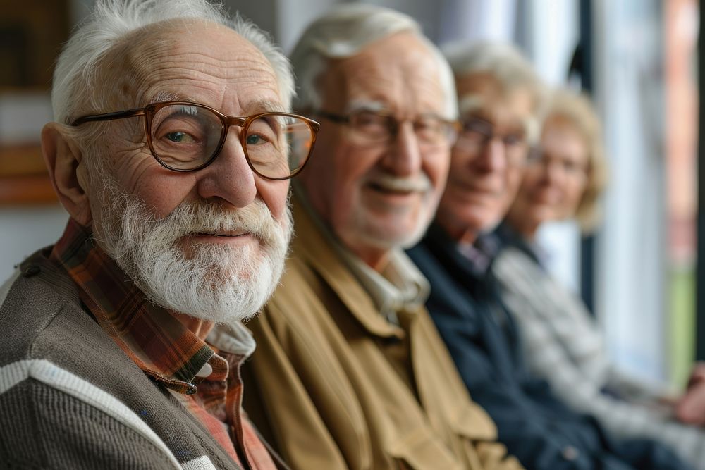 Retired people portrait glasses adult.