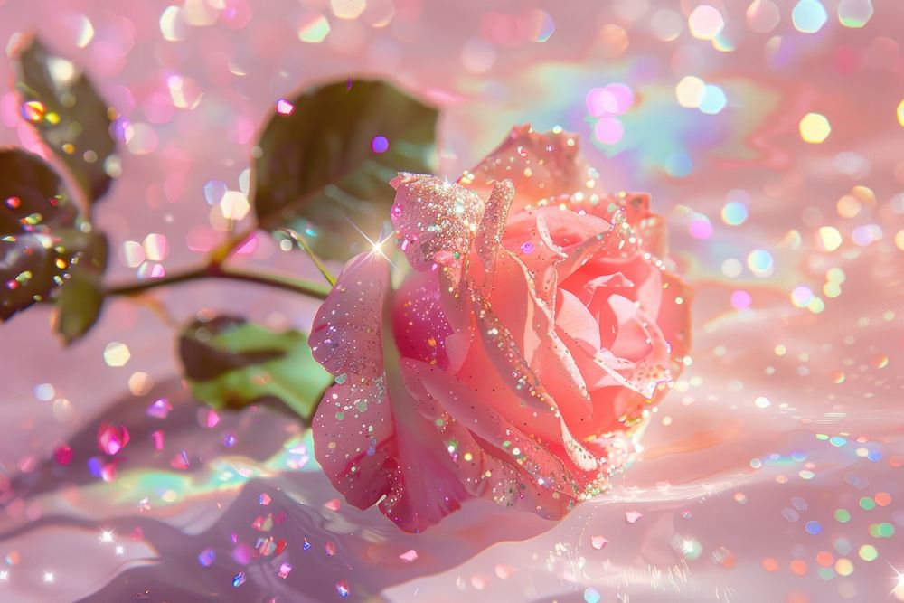Rose photo backgrounds glitter flower.