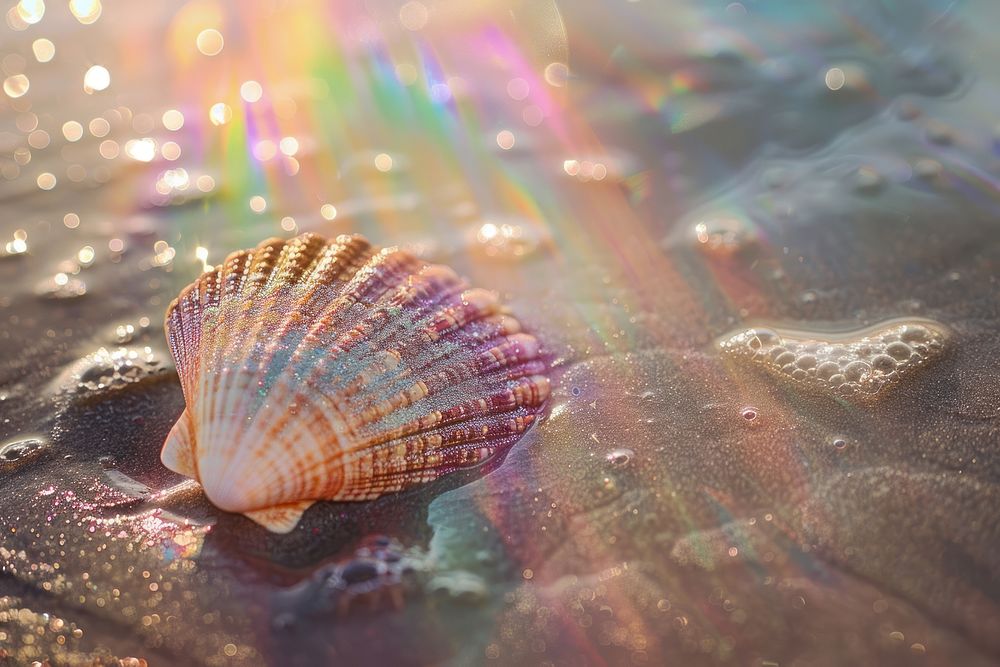 Shell photo seashell outdoors rainbow.