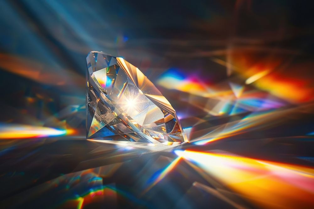 Transparent Crystal sunlight reflections crystal backgrounds gemstone.