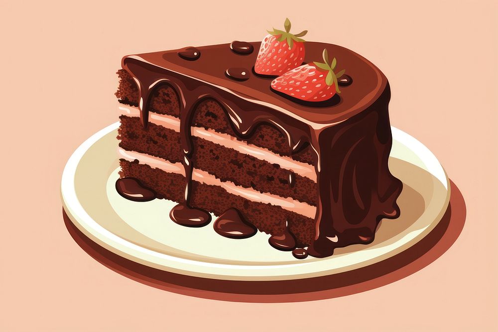Chocolate cake chocolate dessert berry.