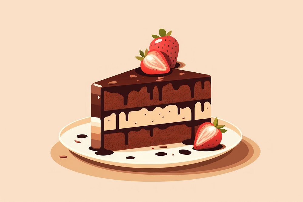 Chocolate cake strawberry chocolate dessert.