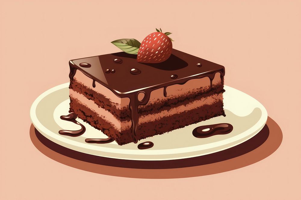Chocolate cake chocolate dessert berry.