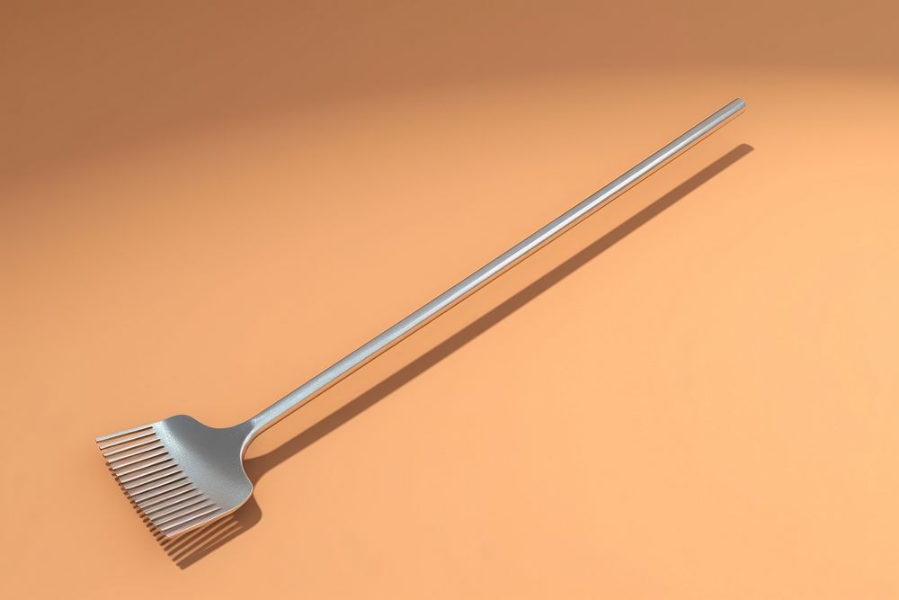 Rake broom silverware toothbrush.