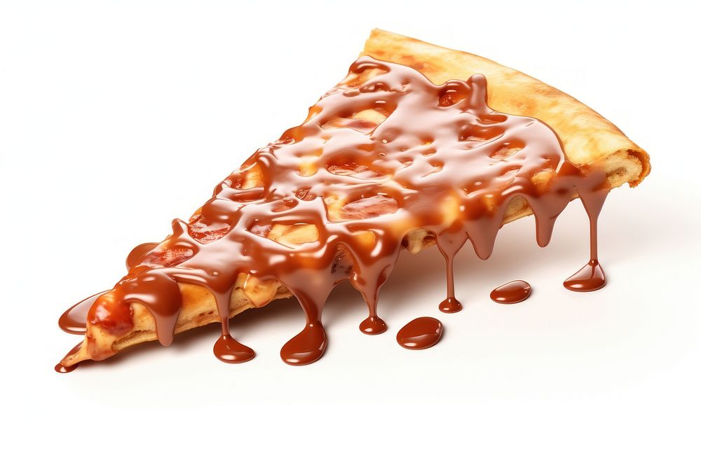 3d render of slice of pizza dessert food white background.