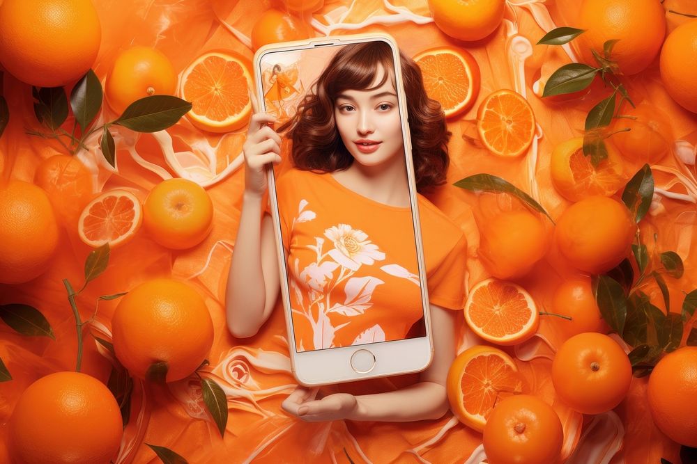 Girl photography grapefruit portrait.