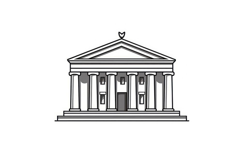 Banking line logo icon architecture building drawing.