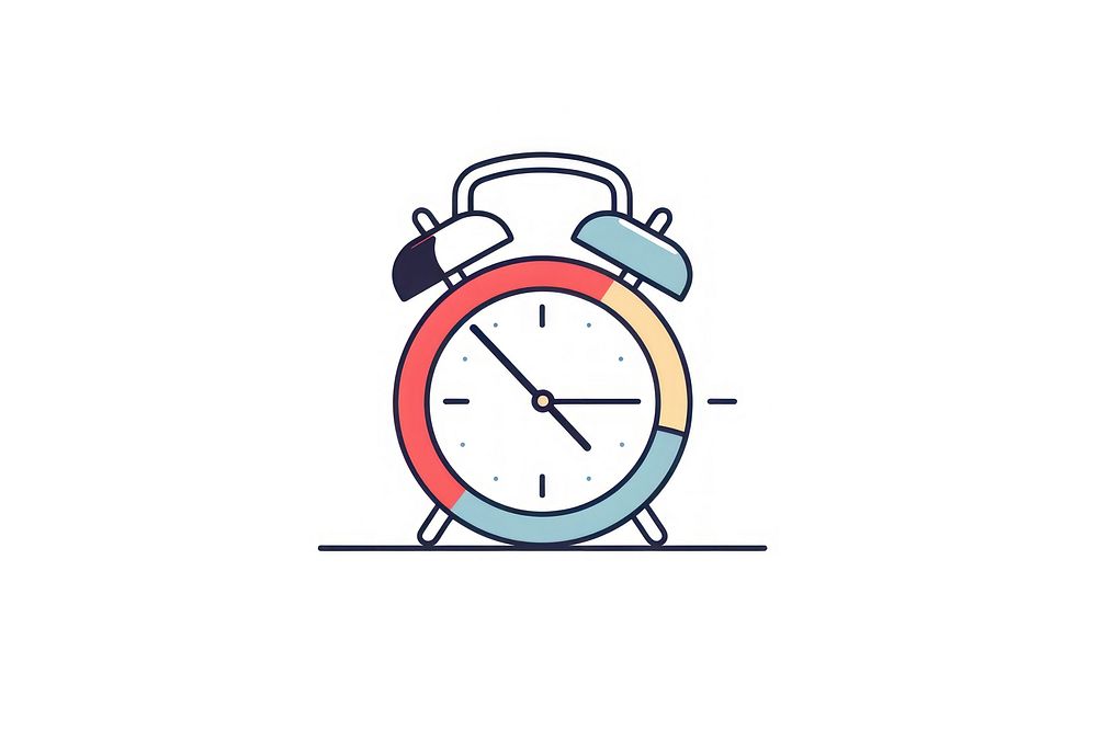 Alarm line logo icon clock accuracy deadline.