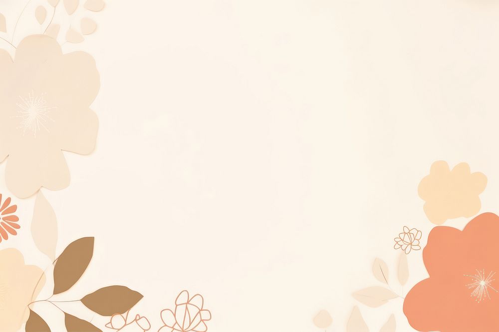 Flowers beige border backgrounds abstract pattern.