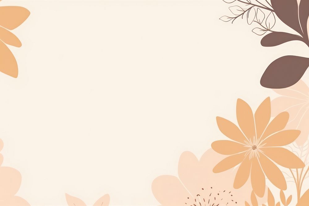 Flowers beige border backgrounds abstract pattern.