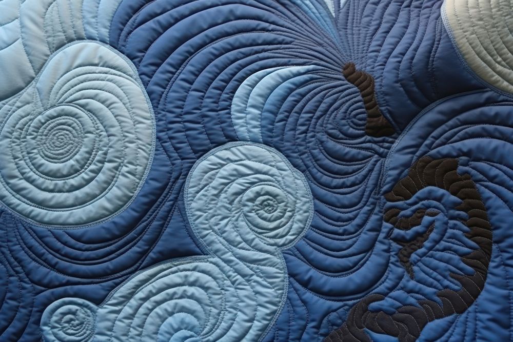 Blue sea quilting spiral backgrounds.