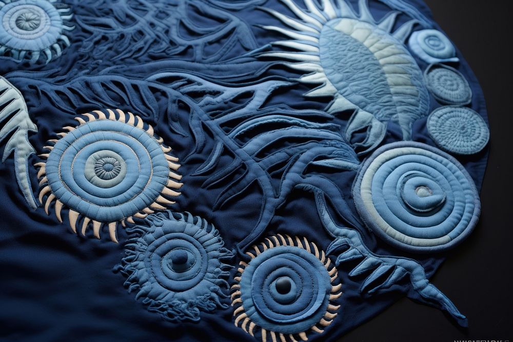Blue sea pattern spiral accessories.