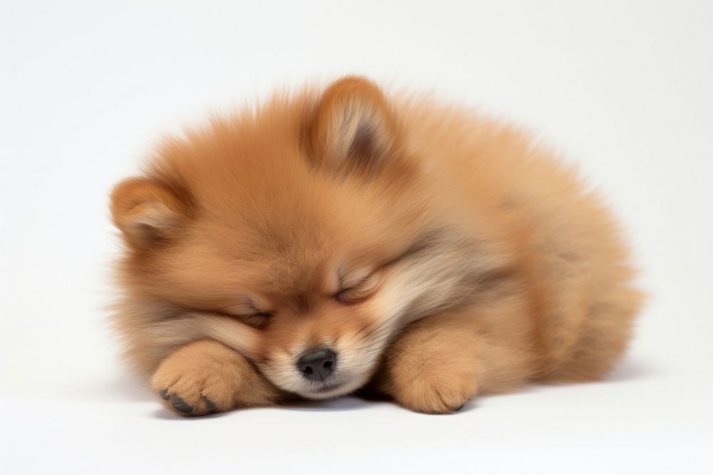 Pomeranian sleeping mammal animal puppy.