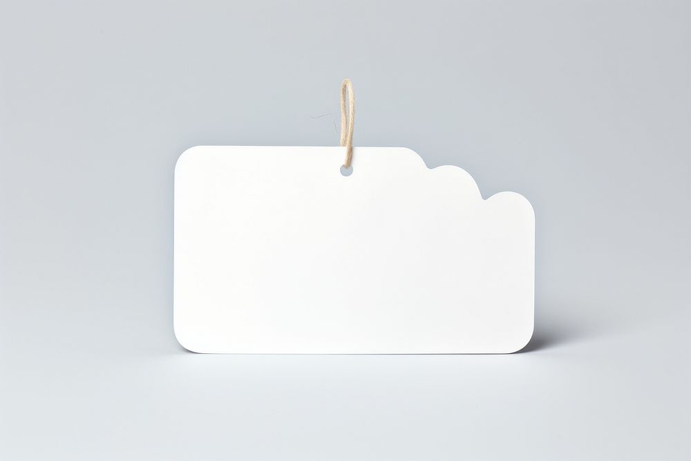 Price tag paper label cloud shape white white background rectangle.