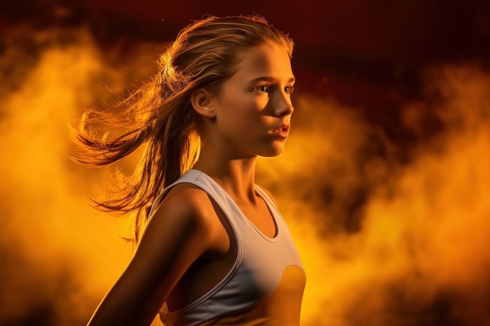 The young female athlete determination strength portrait.