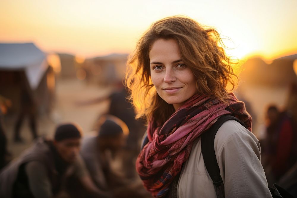 The young female humanitarian adult scarf photo.